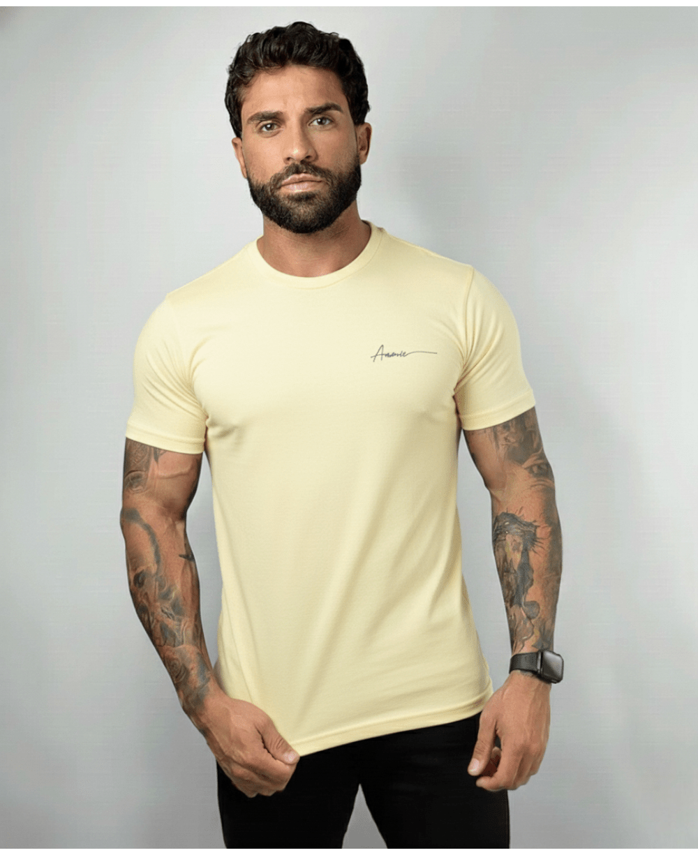 Camiseta Masculina Amarela Malha Regular - Aramis
