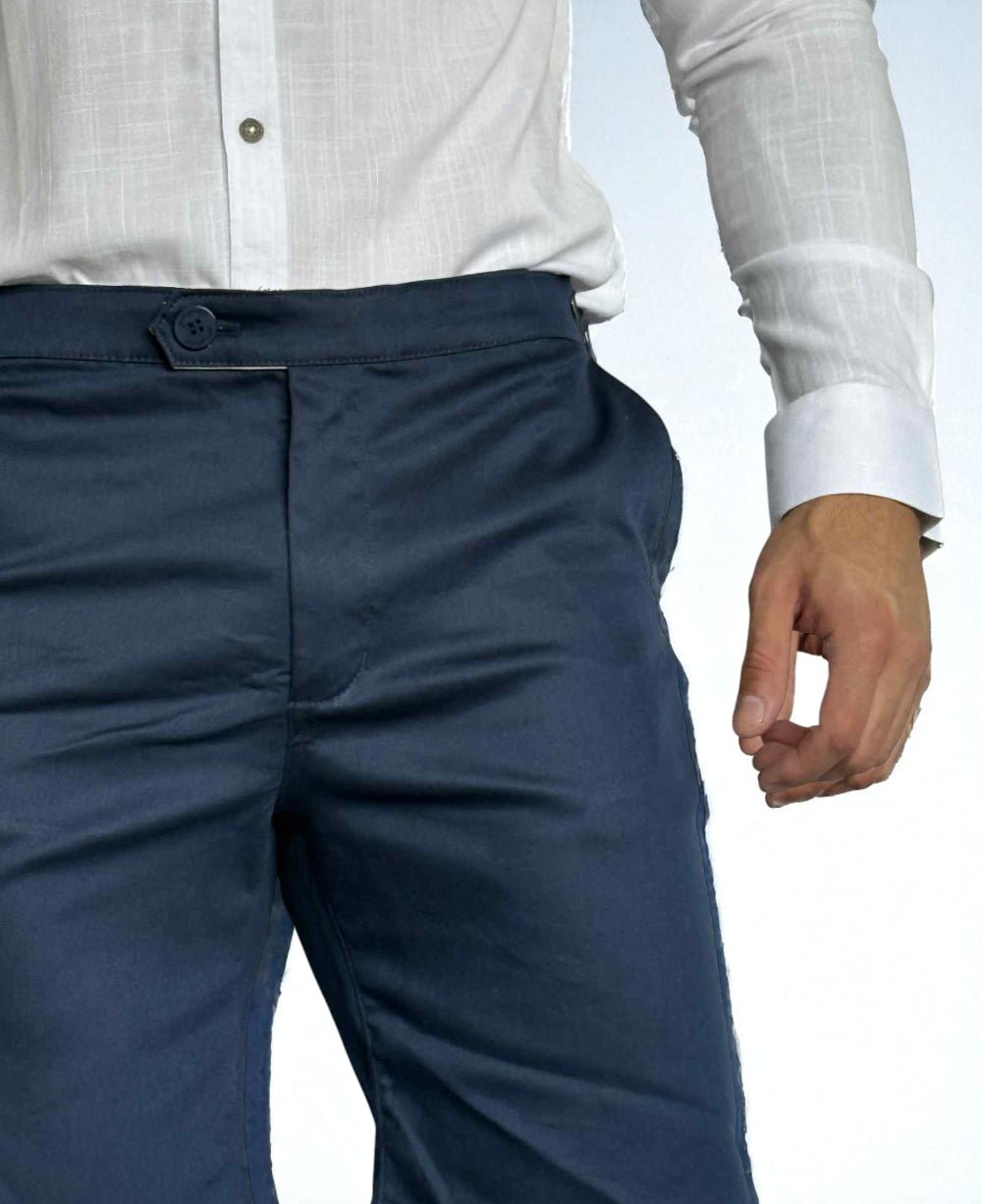 Bermuda Alfaiataria Azul Marinho com Regulagem - Per Pochi