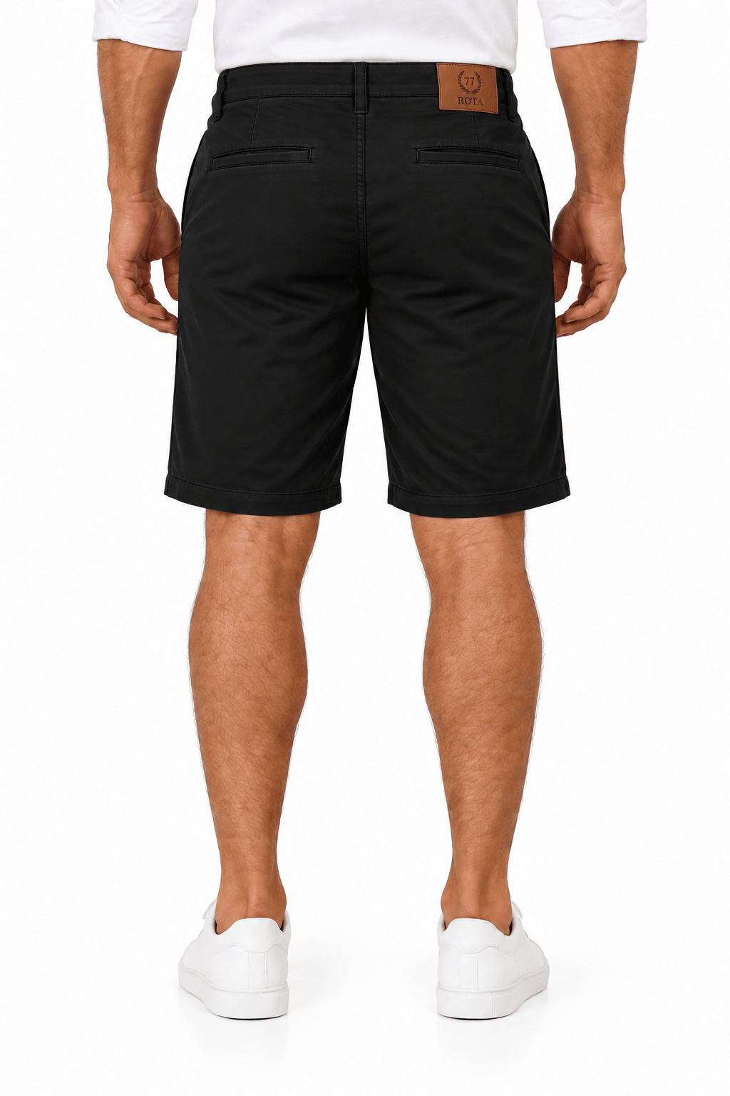 Bermuda Alfaiataria Preta Masculina Lisa - ROTA 77