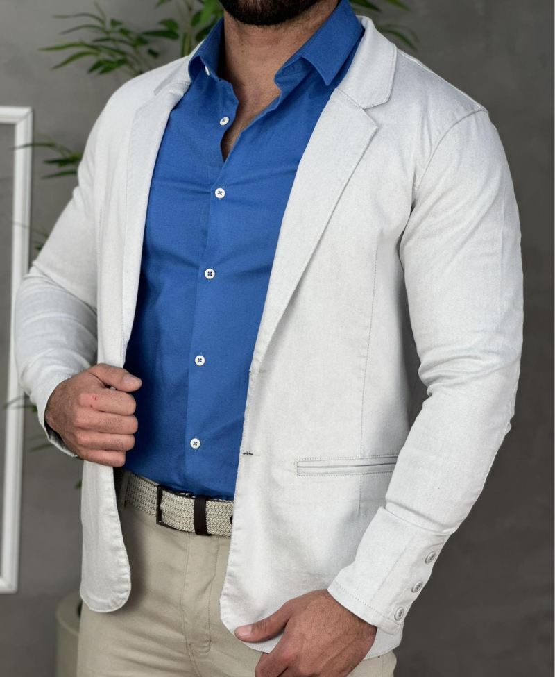 Blazer Cinza Mascla Masculino Básico Com Bolso - Paladho´s Jeans Wear