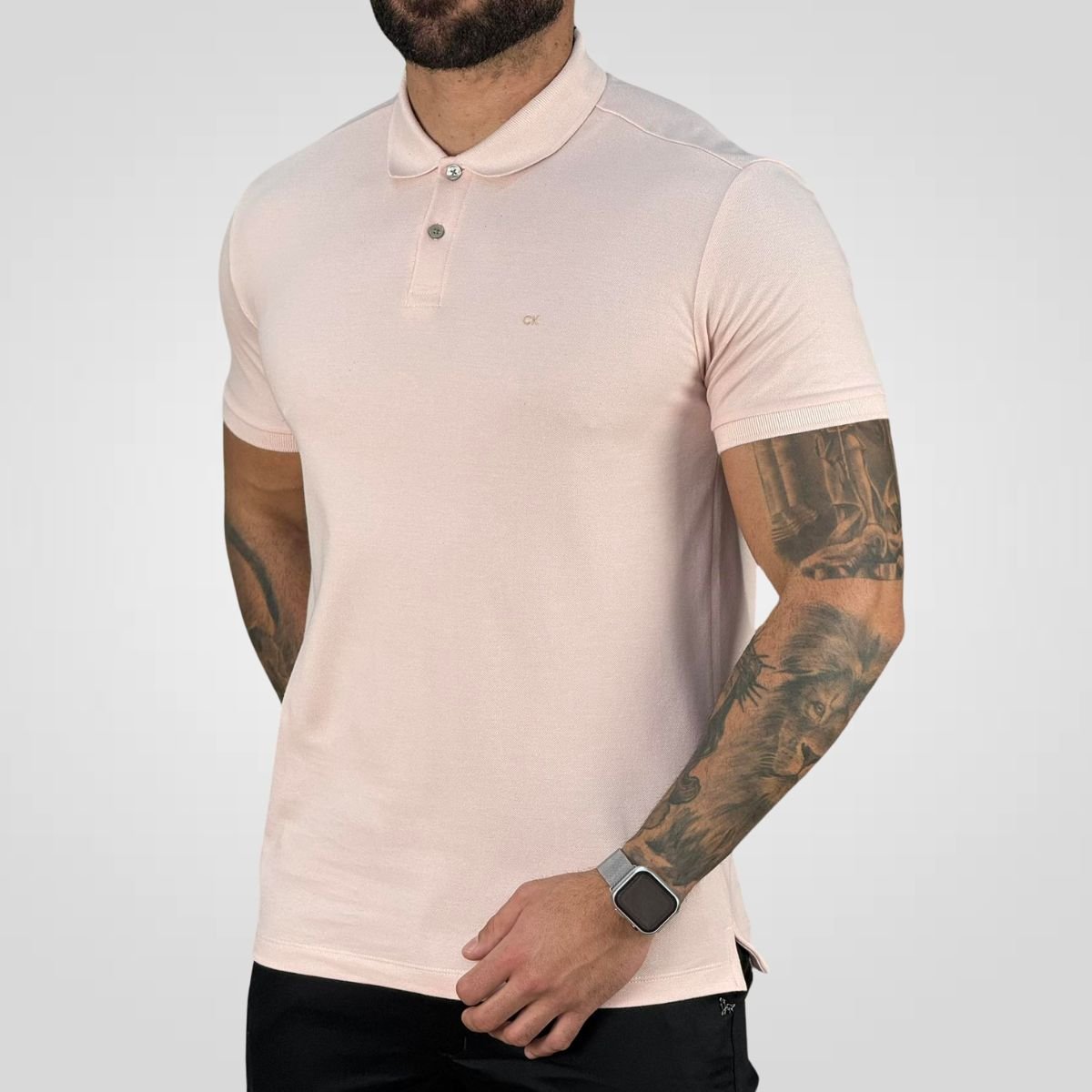 Camisa Polo Rosa Médio Masculina Liquid Touch - Calvin Klein
