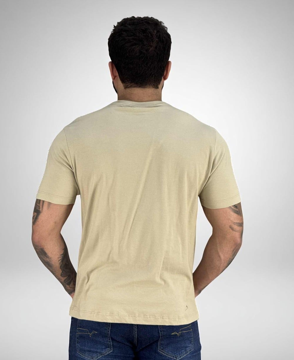 Camiseta Amendoa Masculina Malha Regular - Aramis