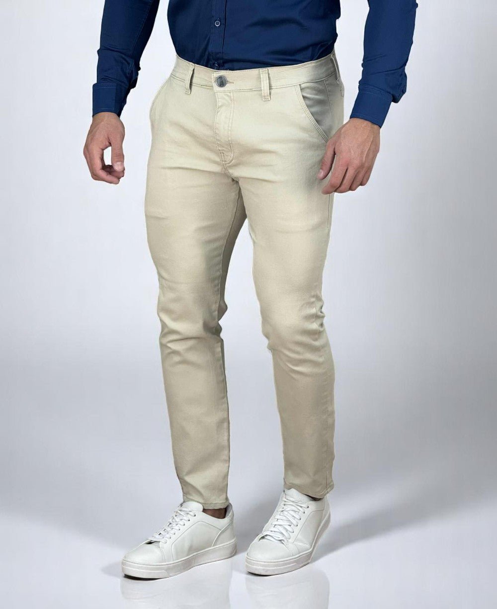 Calça Alfaiataria Bege Masculina com Lycra Essencial - Rota