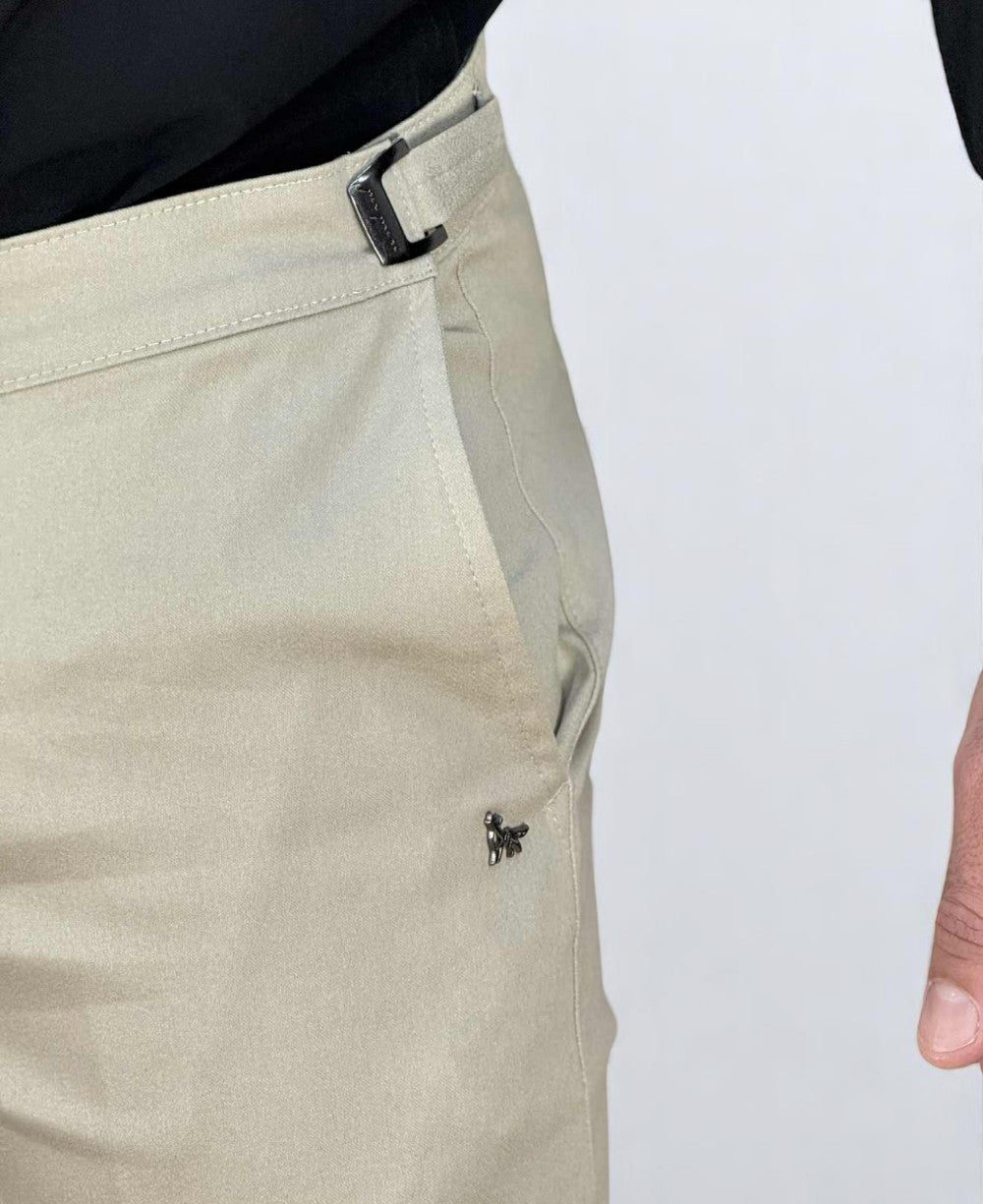 Calça Alfaiataria Areia Masculina Com Regulagem - Per Pochi