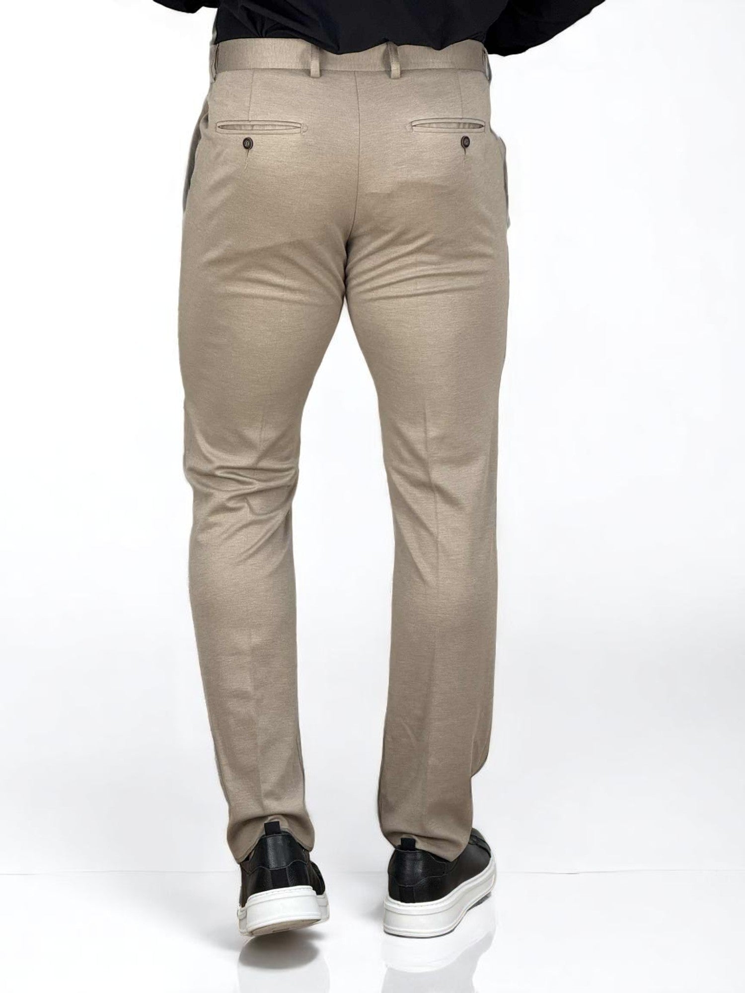 Calça Alfaiataria Caqui Masculina Com Regulagem Slim - Guilherme Soul