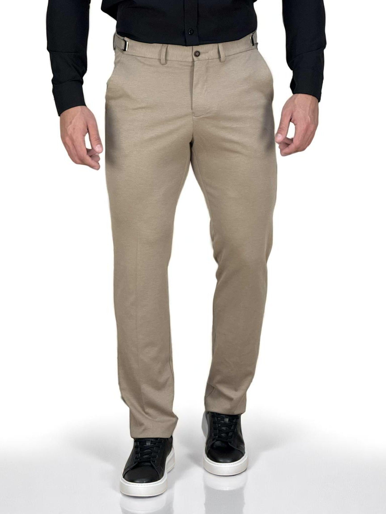 Calça Alfaiataria Caqui Masculina Com Regulagem Slim - Guilherme Soul