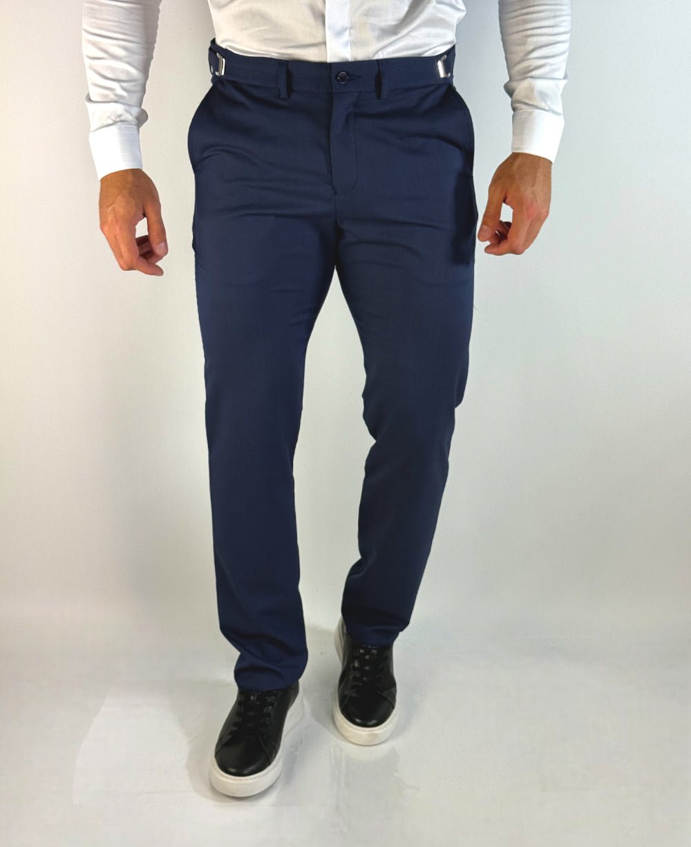 Calça Alfaiataria Regular Pv Xadrez Marinho - Guilherme Soul