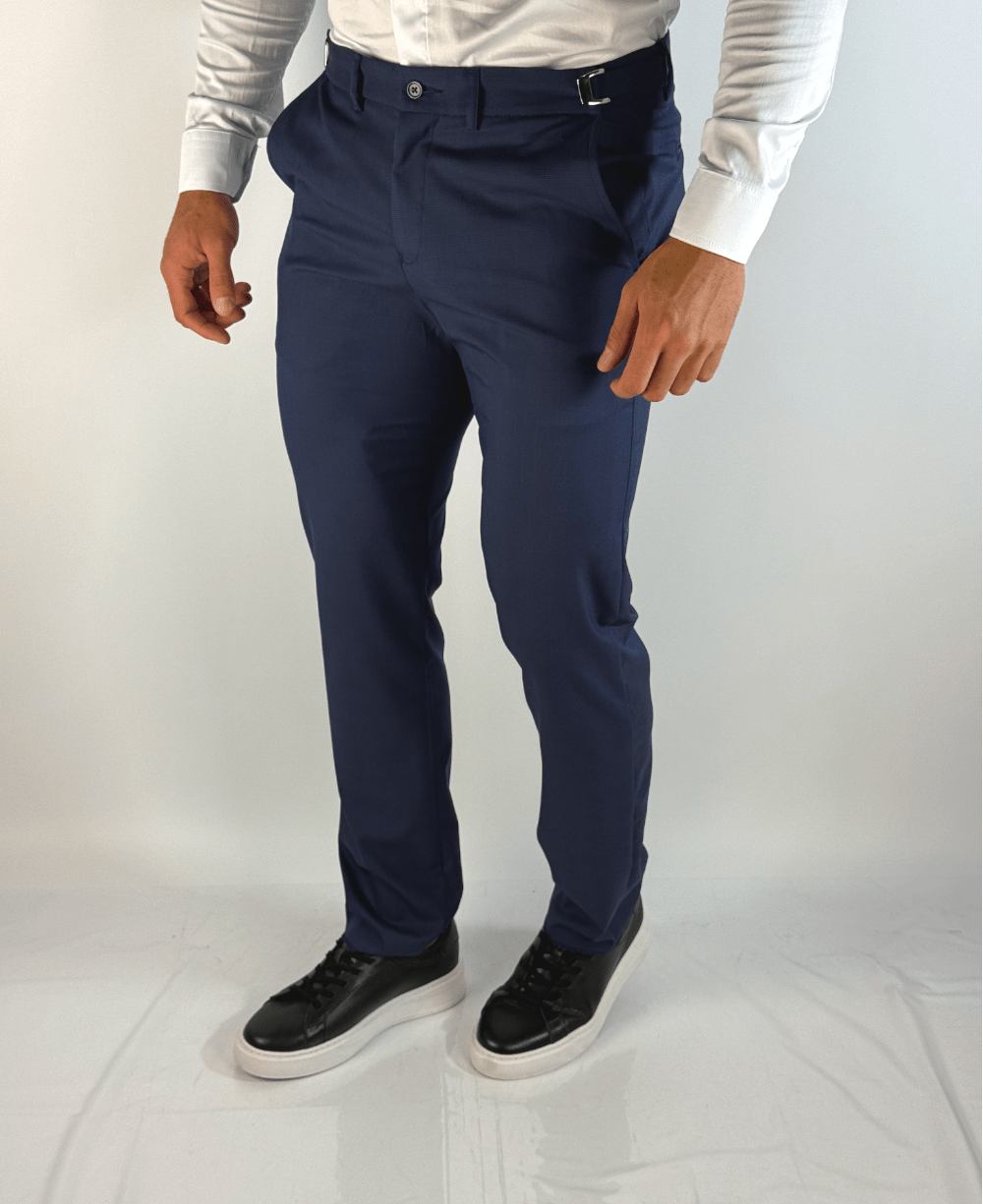 Calça Alfaiataria Regular Pv Xadrez Marinho - Guilherme Soul