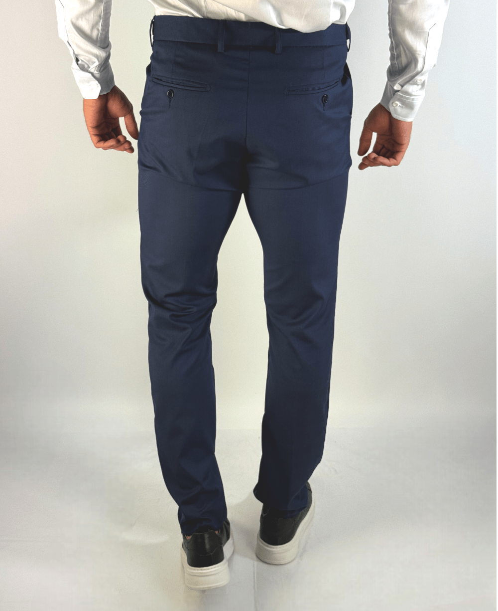 Calça Alfaiataria Regular Pv Xadrez Marinho - Guilherme Soul