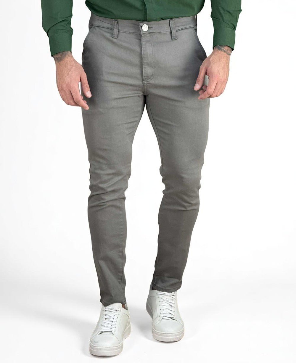 Calça Alfaiataria Cinza Masculina com Lycra - Rota 77