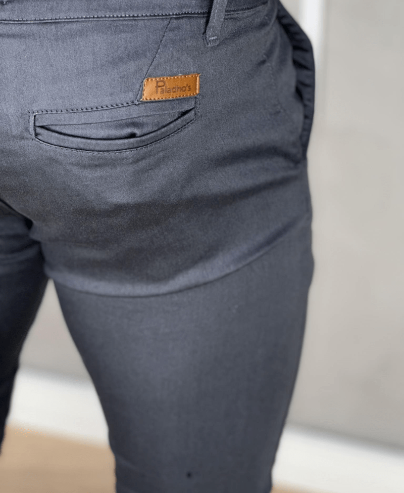 Calça Alfaiataria Cinza Escuro Masculina Super Skinny - Paladho´s Jeans