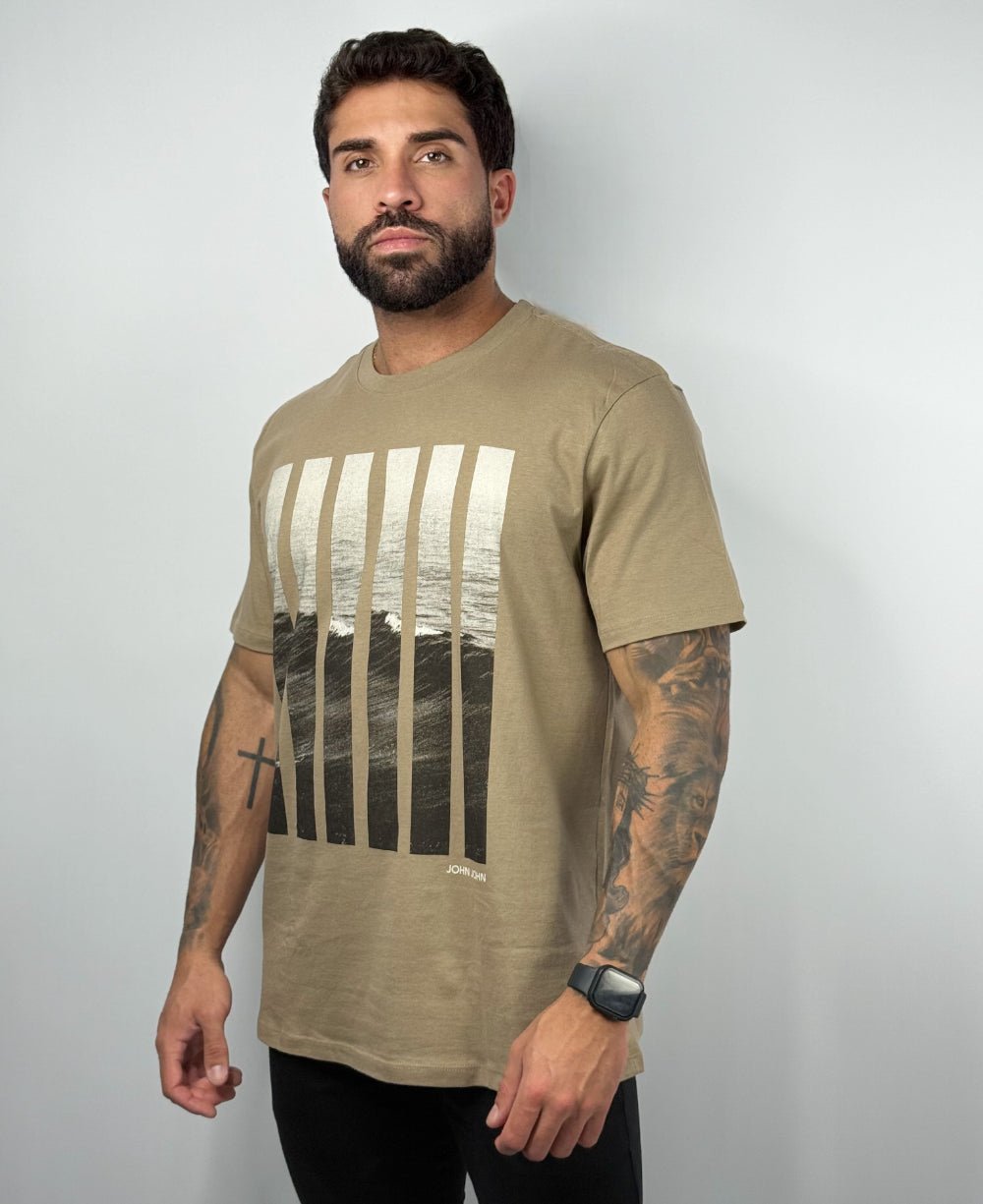 Camiseta Bege Masculina Cut Wave - John John