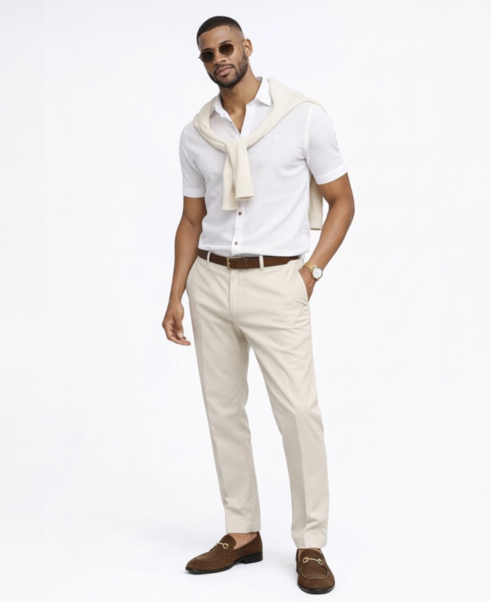 Camisa Branca Masculina Manga Curta - Per Pochi