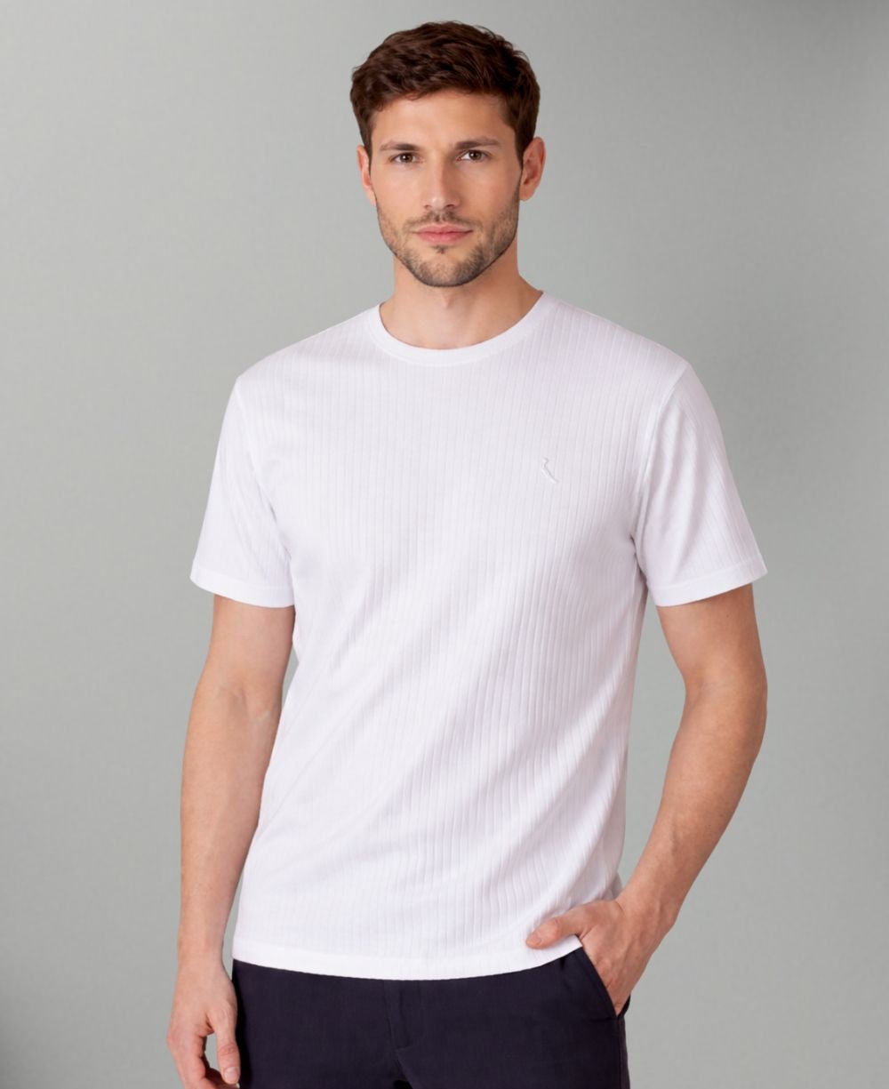 Camiseta Branca Masculina Canelada - Reserva