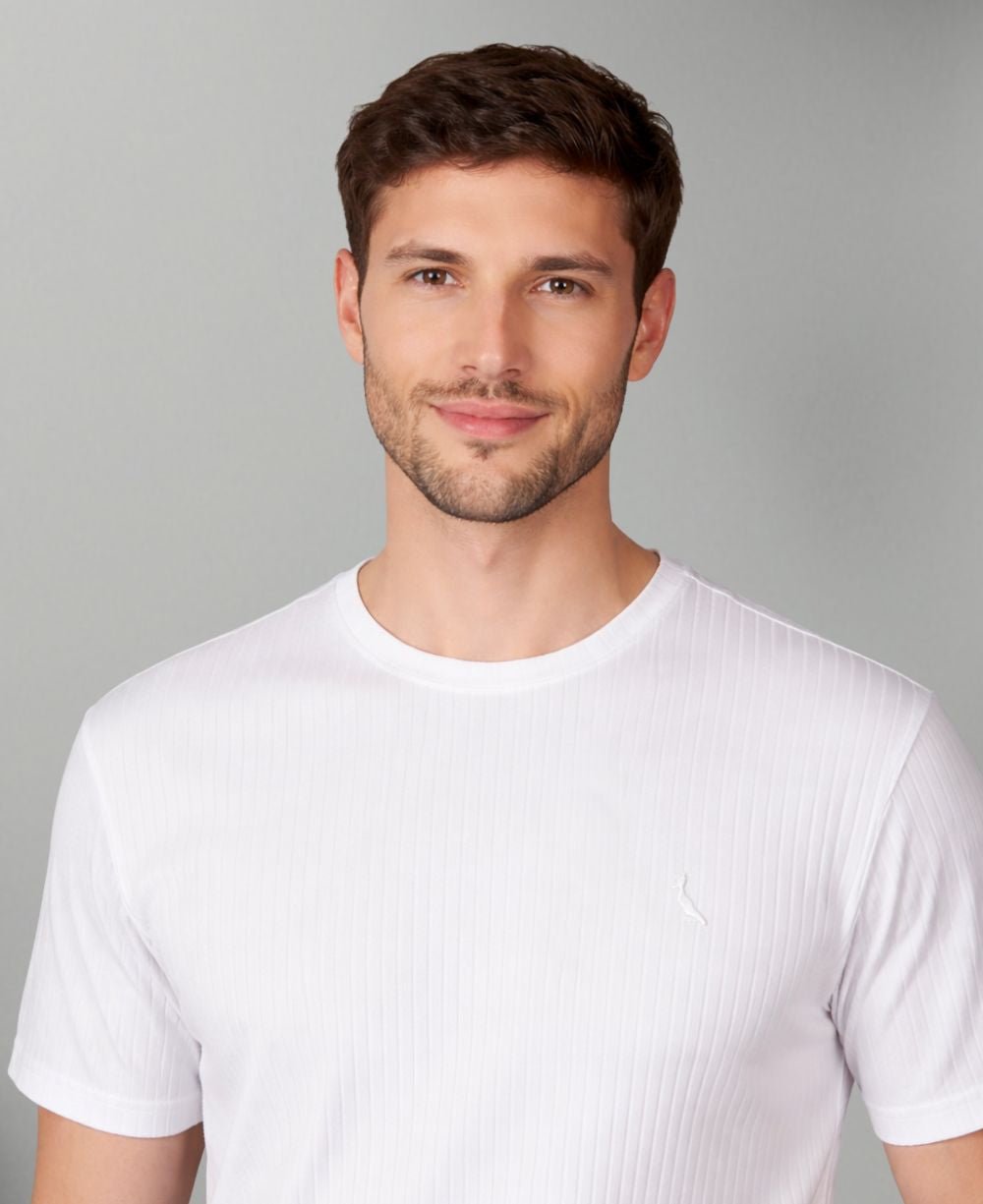 Camiseta Branca Masculina Canelada - Reserva
