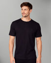 Camiseta Preta Masculina Slim Canelada - Reserva