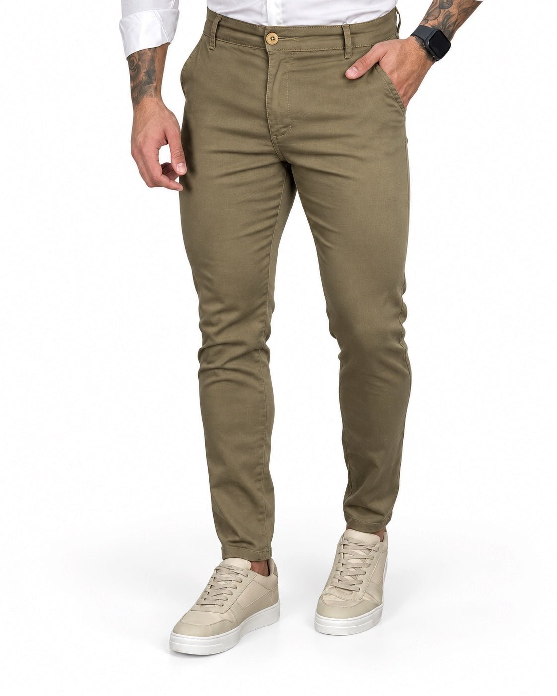 Calça Alfaiataria Caqui Slim Masculina - Codi Jeans