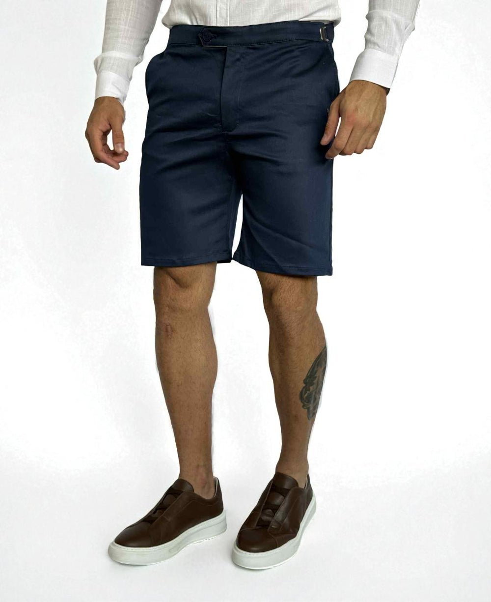 Bermuda Alfaiataria Azul Marinho com Regulagem - Per Pochi