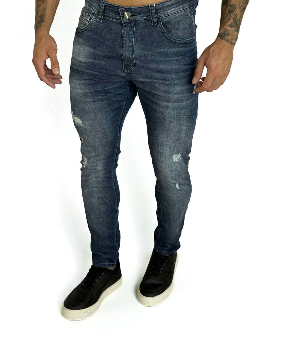 Calça Jeans Azul Puidos Masculina Skinny- City Denim
