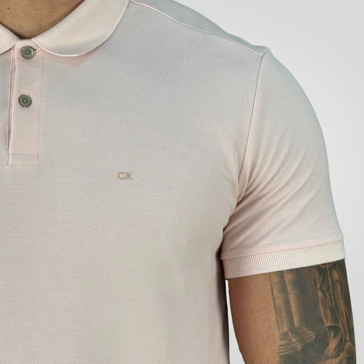 Camisa Polo Rosa Médio Masculina Piquet - Calvin Klein