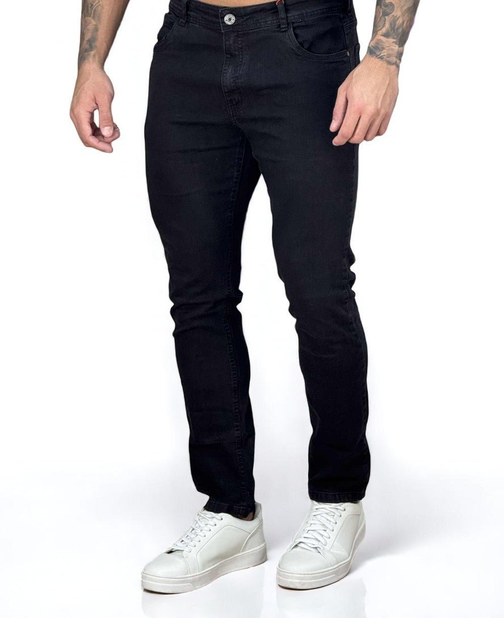 Calça Skinny Preto Desbotado Masculina com Lycra Essencial
