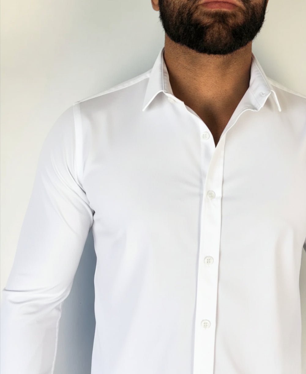 Camisa Social Manga longa Branco Fibra de Bambu - Paladhos