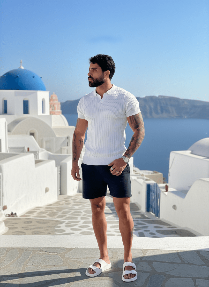 Polo Tricot Slim Masculino Capri - Per Pochi