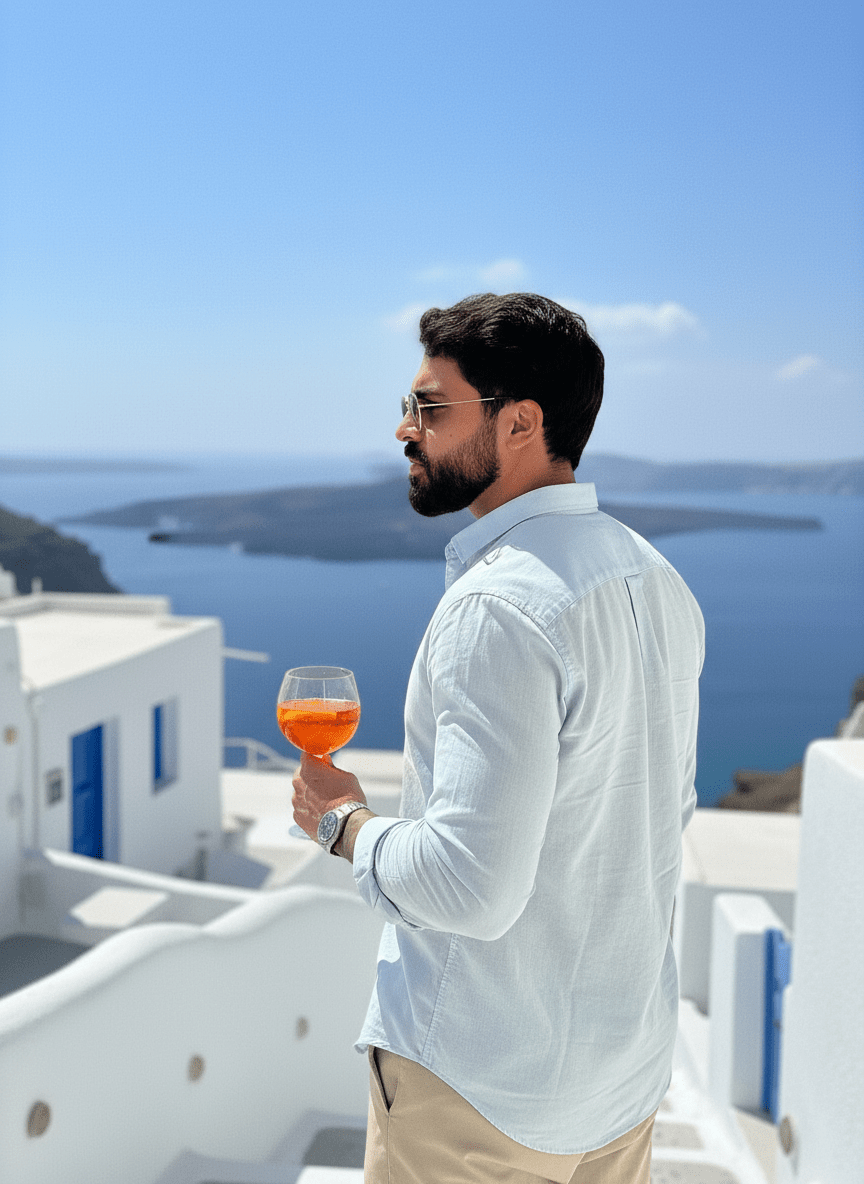 Camisa Linen Azul Bebê Masculino Linho - Per Pochi