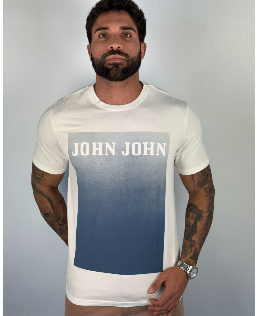 Camiseta T-Shirt Regular Fit Post Sun Off White - John John