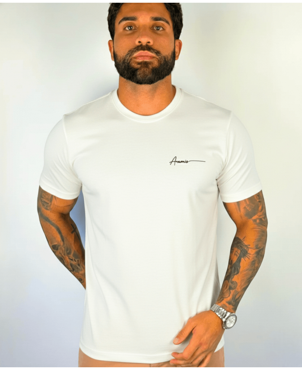 Camiseta Masculina Off White Malha Regular - Aramis