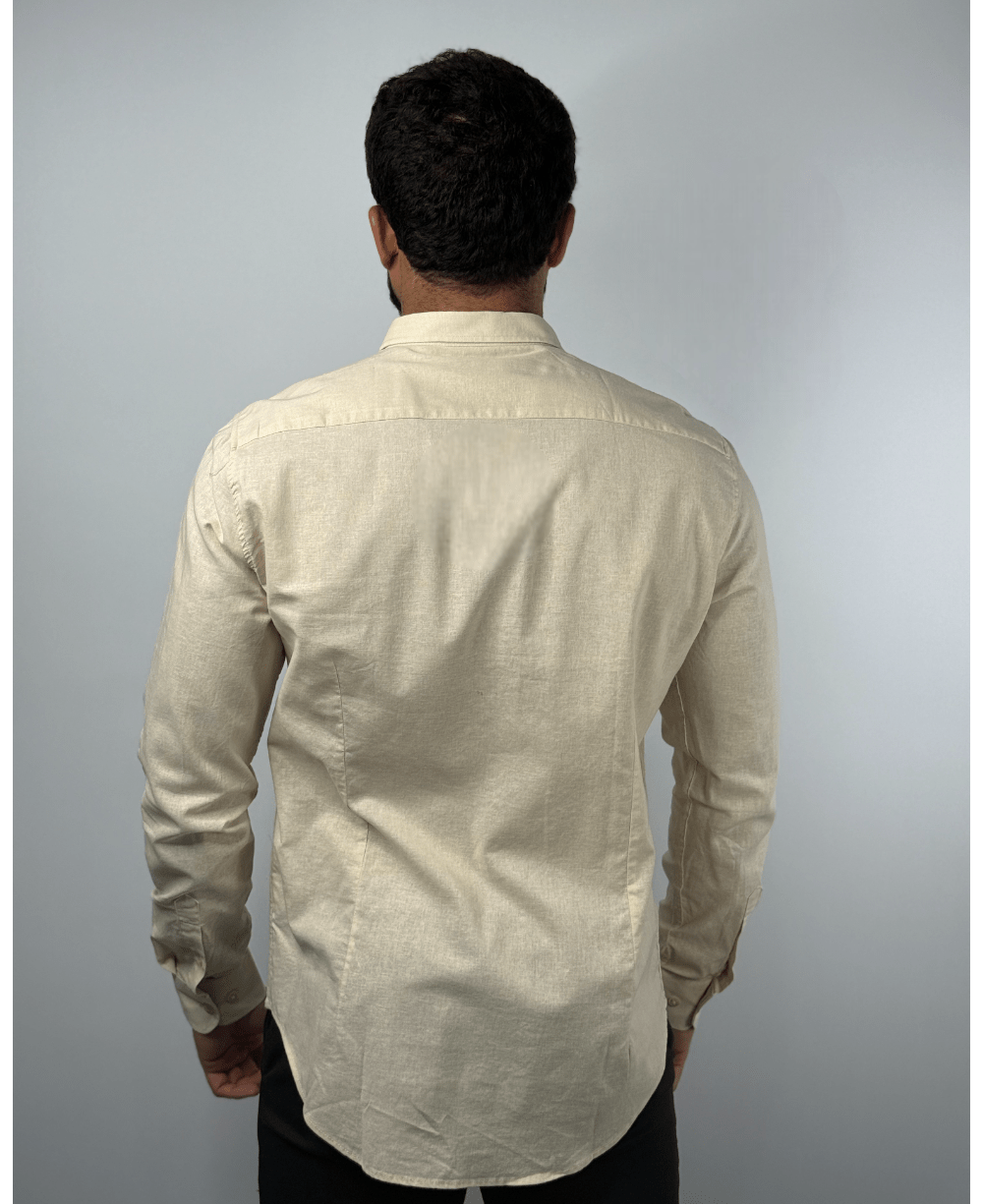 Camisa Linen Areia Masculino Linho- Per Pochi