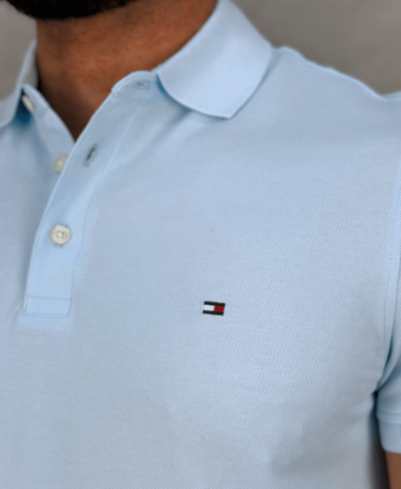 Camisa Polo Azul Claro Masculina 1985 Slim Fit - Tommy Hilfiger