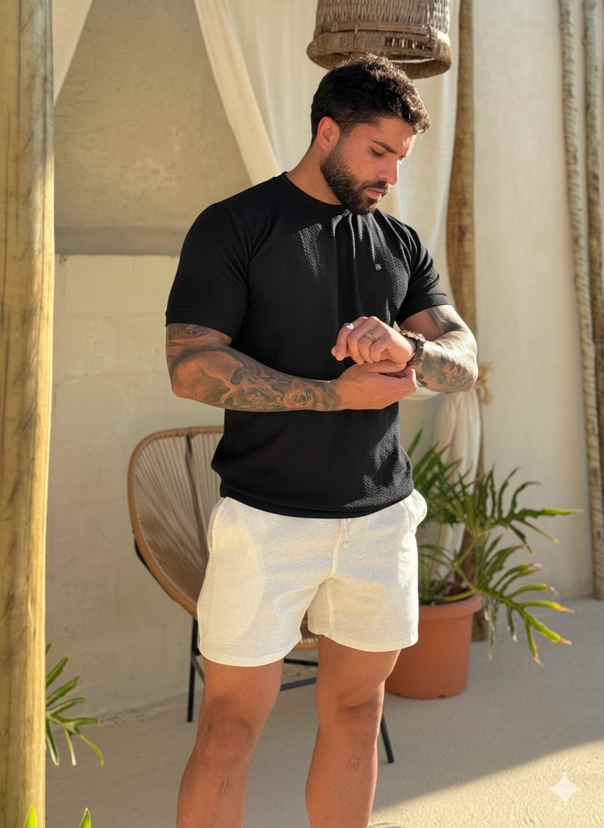 Camiseta Preta Masculina Tric Texture - Truehero