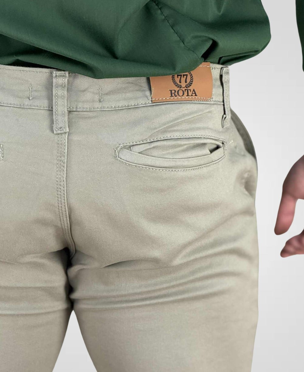 Calça Alfaiataria Caqui Masculino com Lycra - Rota 77