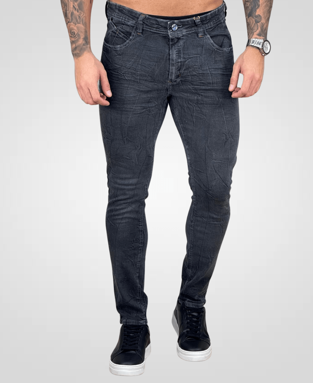Calça Jeans Cinza Masculina Super Skinny - City Denim