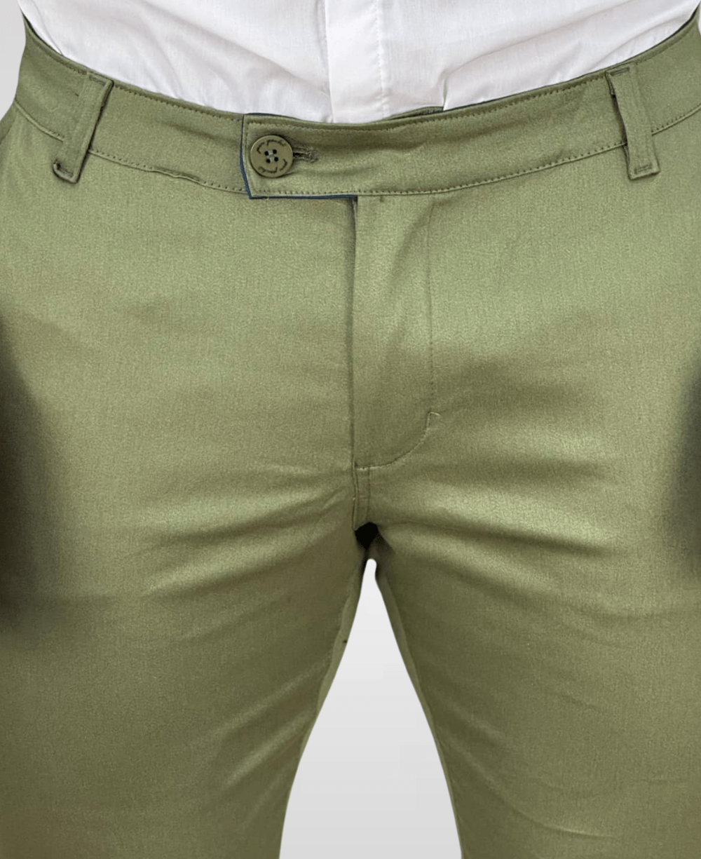 Calça Alfaiataria Verde Militar Masculina Transpassado - Per Pochi