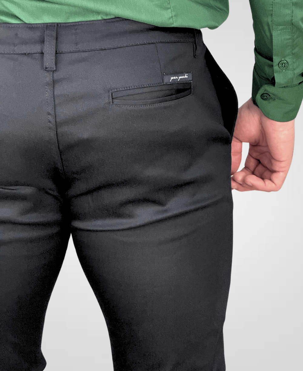Calça Alfaiataria Preto Masculina Transpassado - Per Pochi