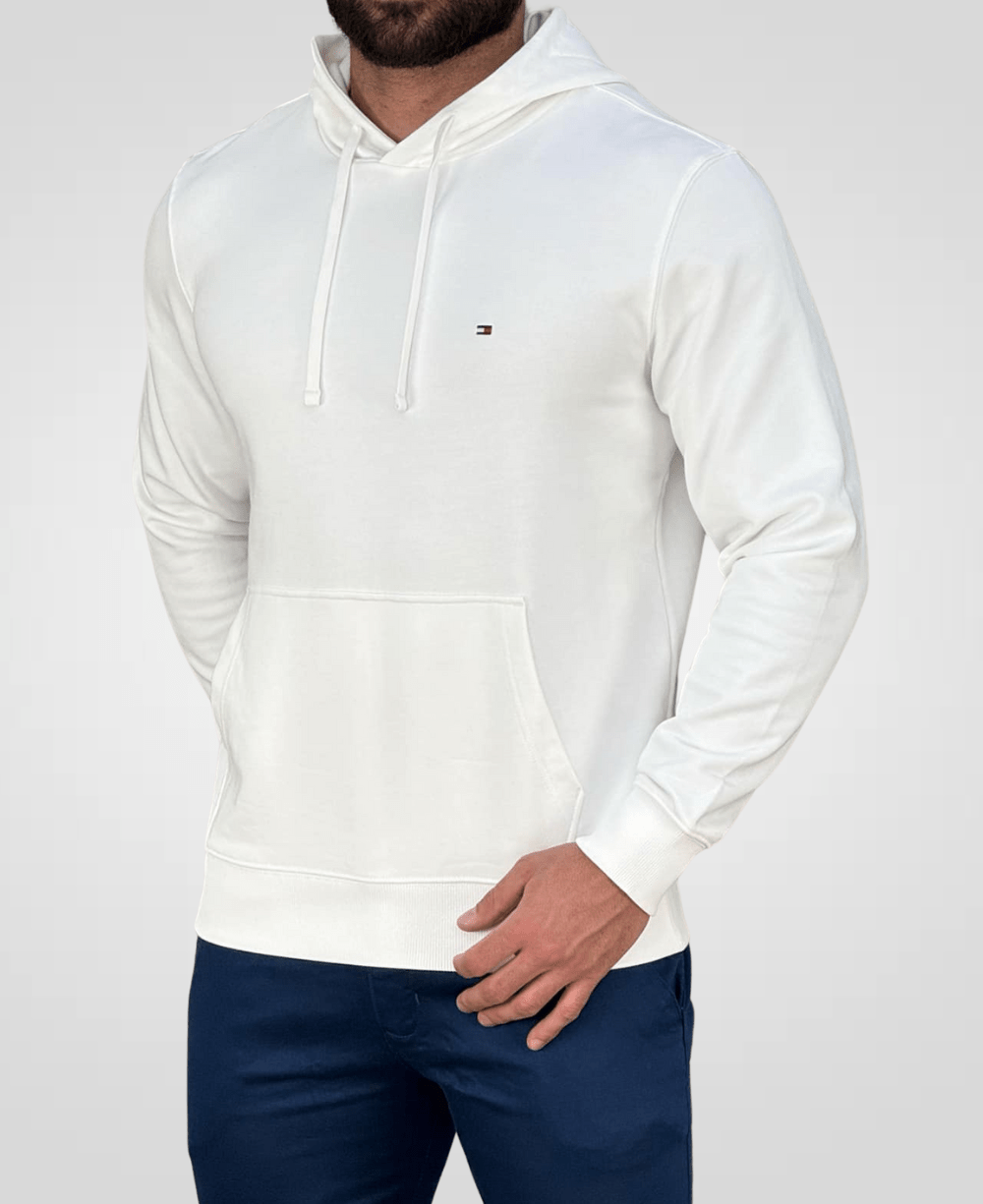 Moletom Branco Masculino Clássico Felpado - Tommy Hilfiger