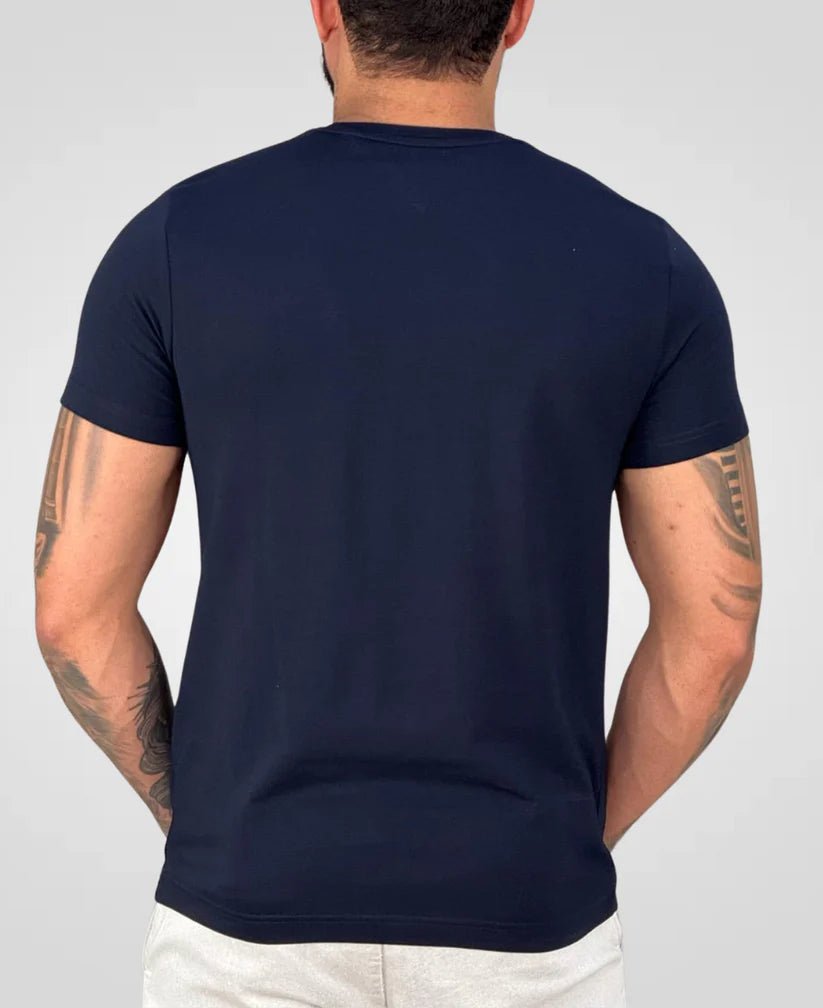 Kit 2 Camisetas Azul Marinho e Branco Masculino Pima - Tommy Hilfiger