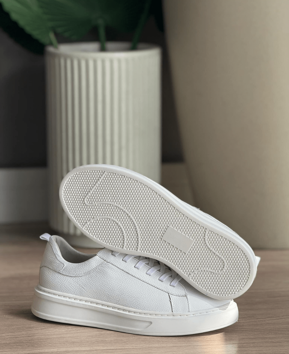 Tênis Branco Masculino De Couro Sintético Casual - Ideal Vest