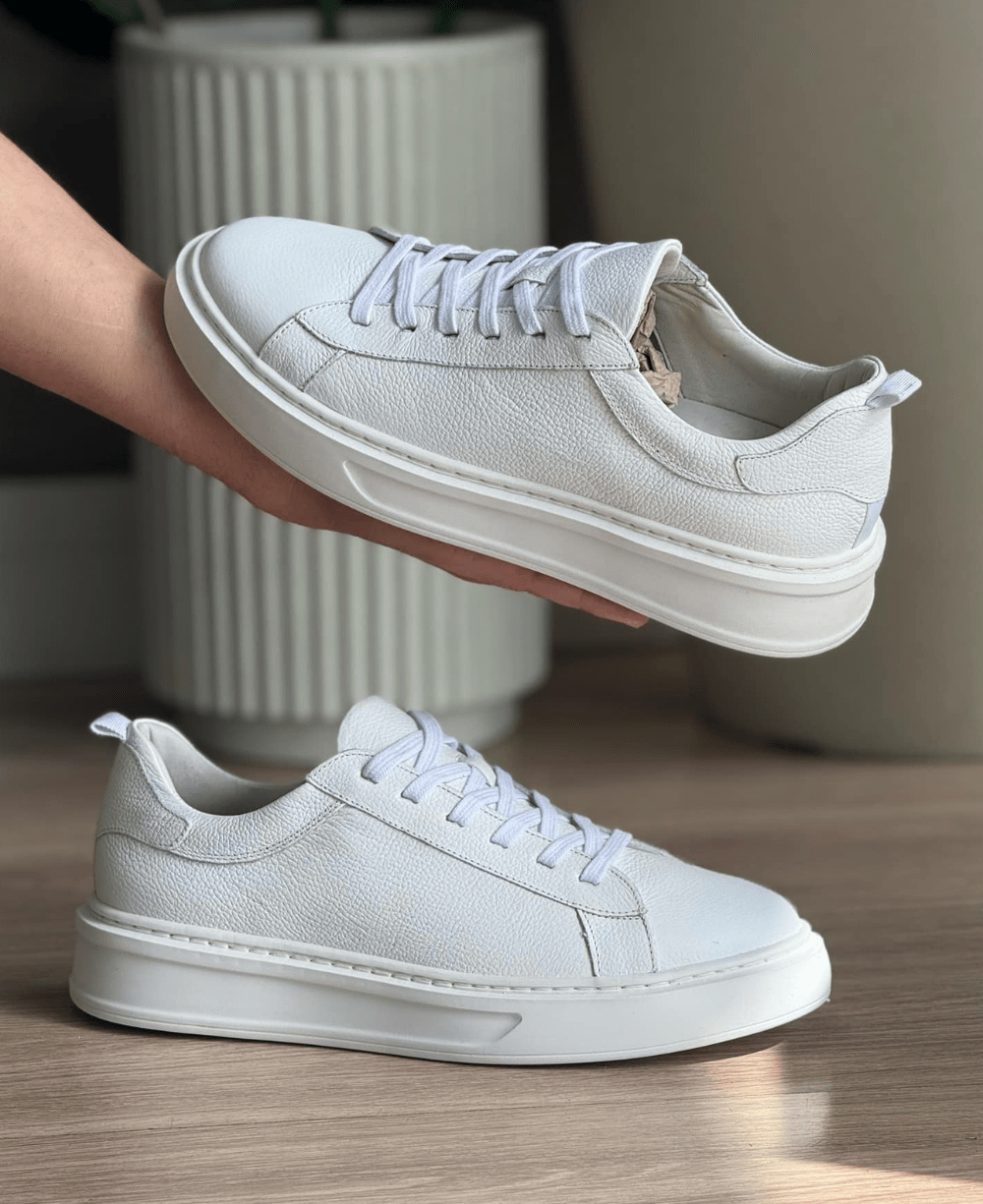 Tênis Branco Masculino De Couro Sintético Casual - Ideal Vest