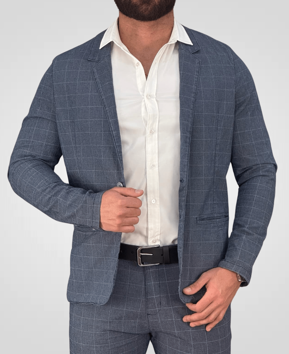 Blazer Xadrez Masculino Básico Acetinado - Paladho´s Jeans Wear