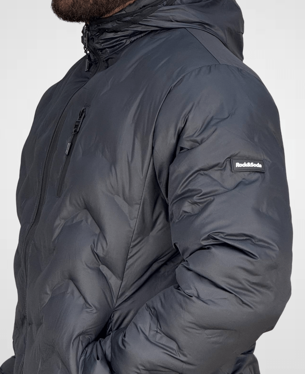 Jaqueta Puffer Preto Com Touca Masculina - Rock & Soda