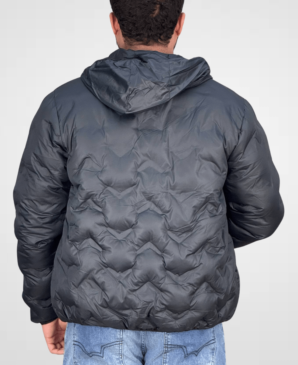 Jaqueta Puffer Preto Com Touca Masculina - Rock & Soda