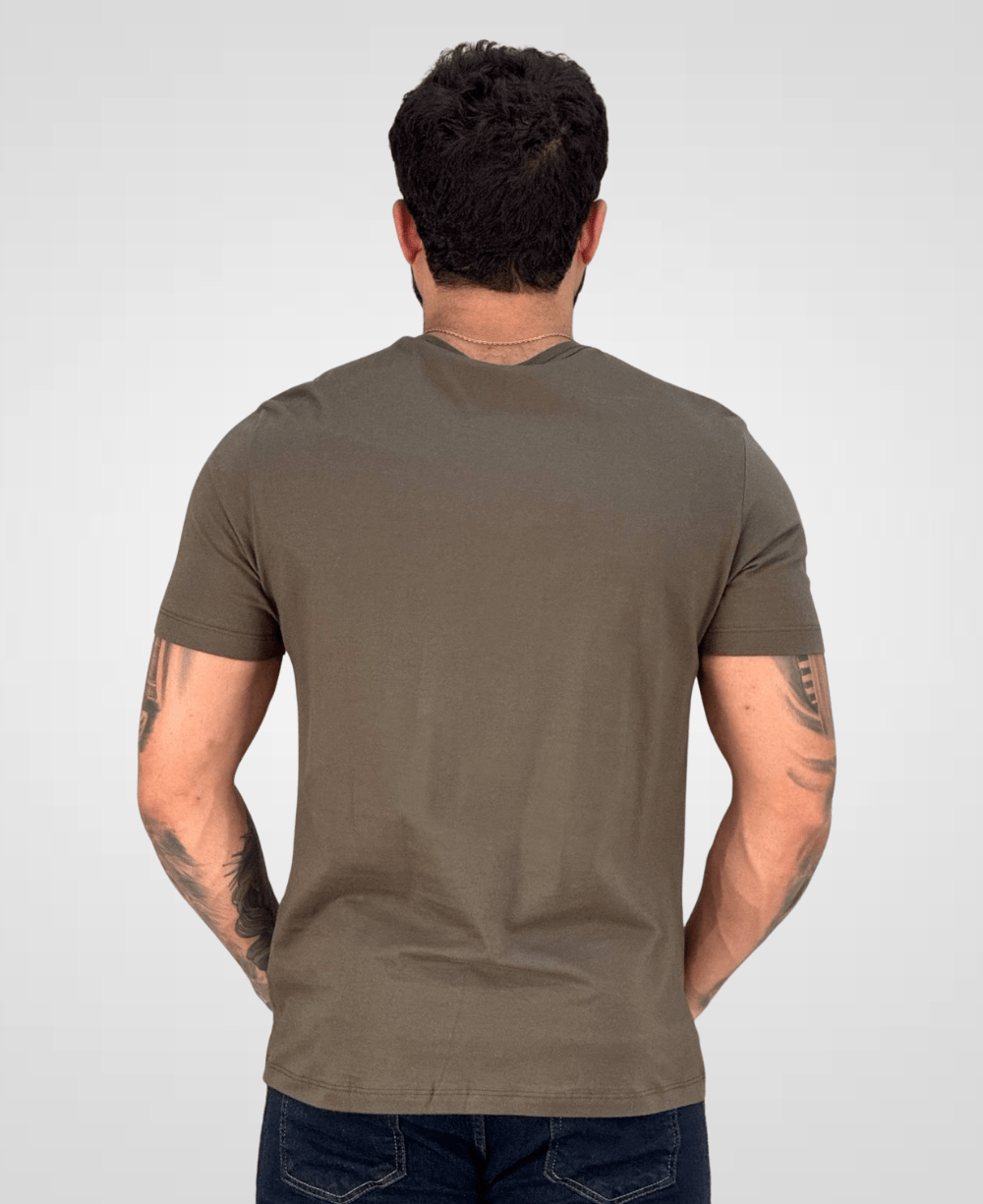 Camiseta Marrom Masculina Malha Regular - Aramis