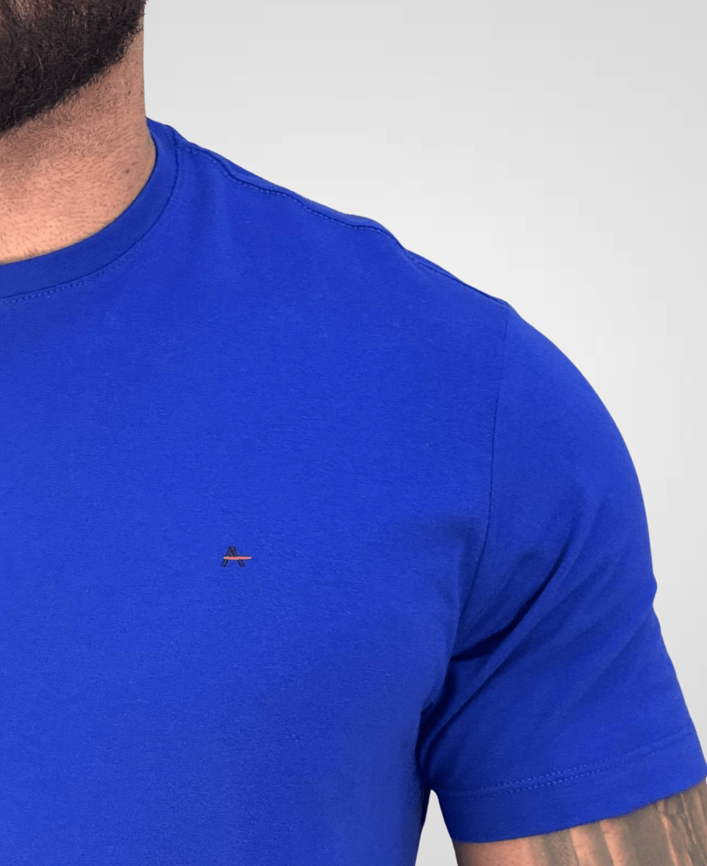 Camiseta Azul Bic Masculina Malha Regular - Aramis