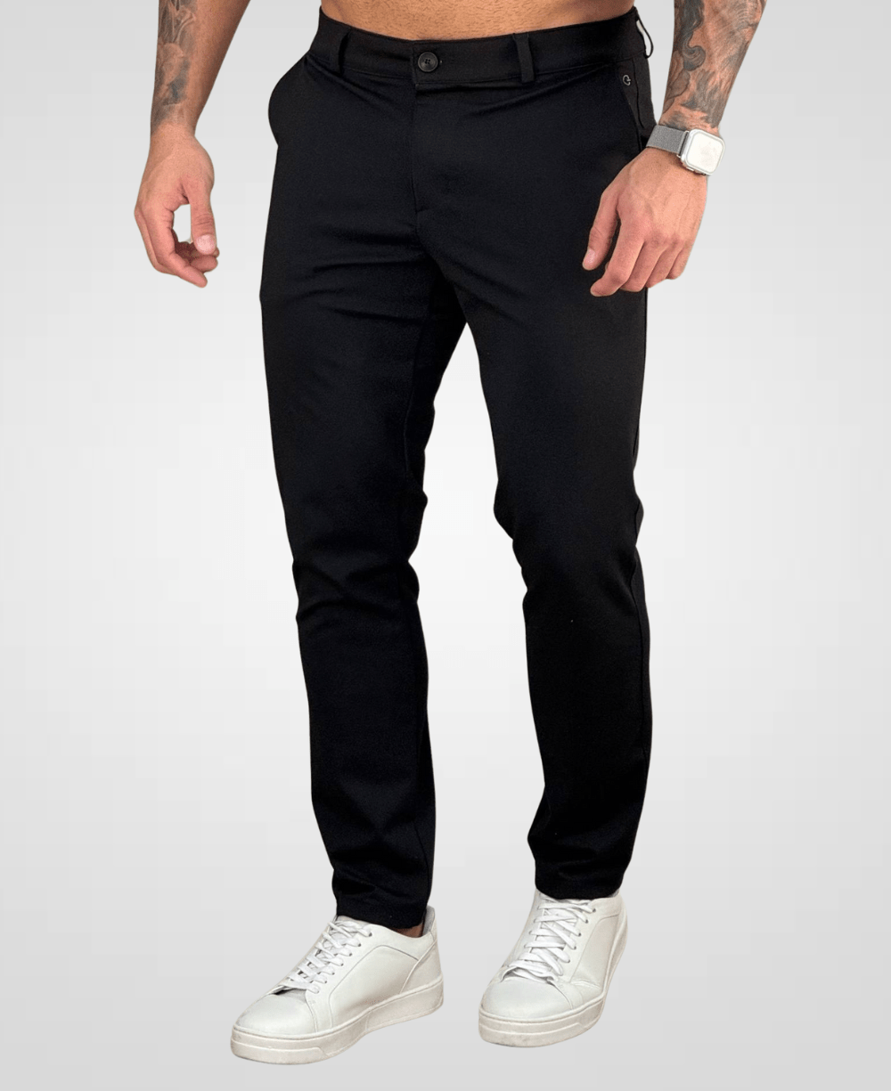 Calça Alfaiataria Preta Masculina Slim - Guilherme Soul