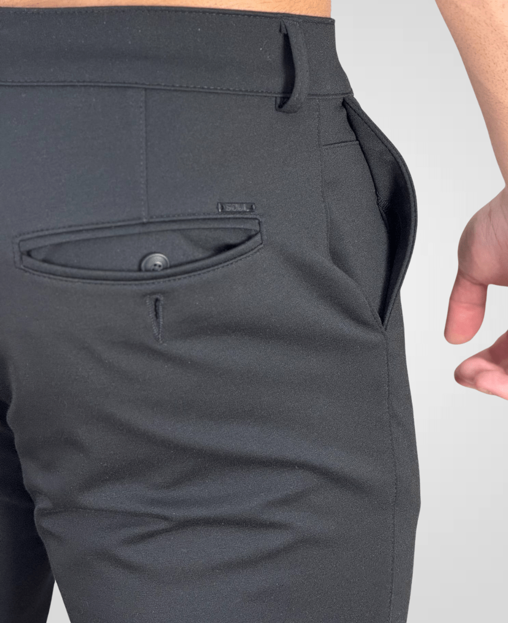 Calça Alfaiataria Preta Masculina Slim - Guilherme Soul