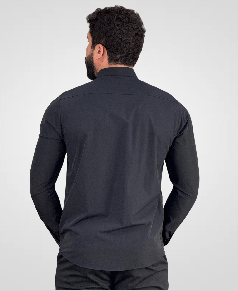 Camisa Social Preto Tecnológica Impermeável-Paladho's