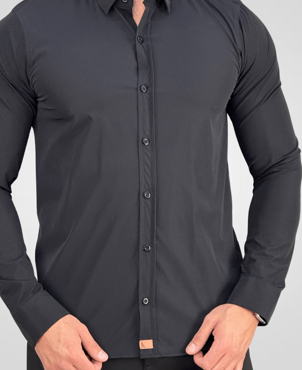 Camisa Social Preto Tecnológica Impermeável-Paladho's